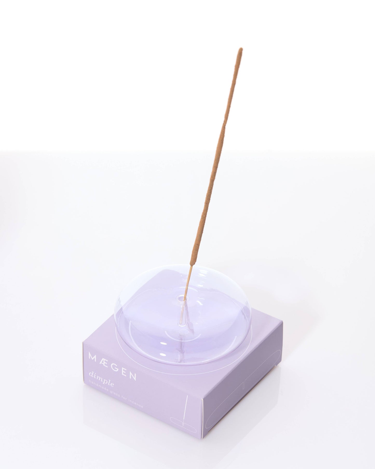 Dimple - Hand Blown Glass Incense Holder Lavender - Elevation Lifestyle