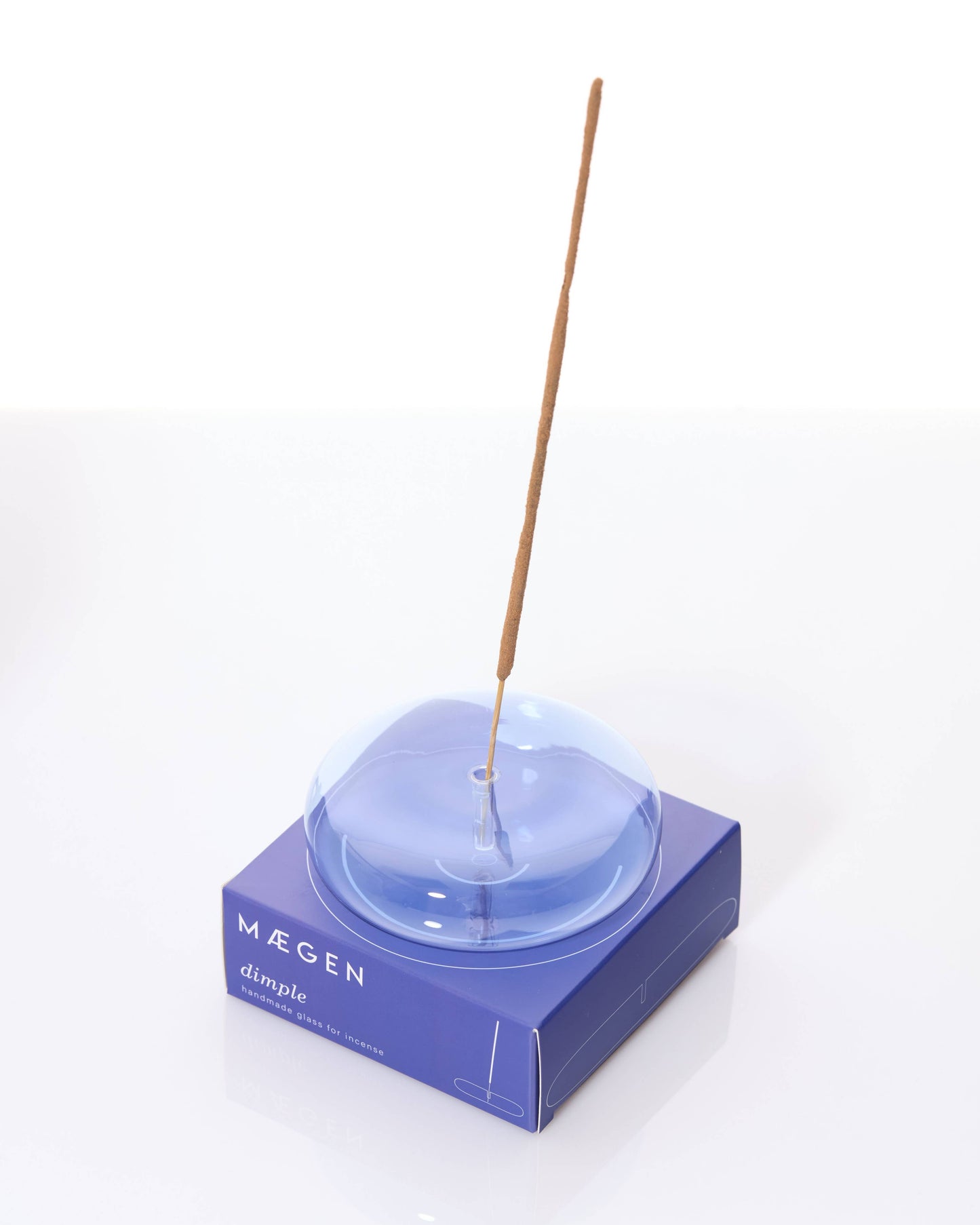 Dimple - Hand Blown Glass Incense Holder Blue - Elevation Lifestyle