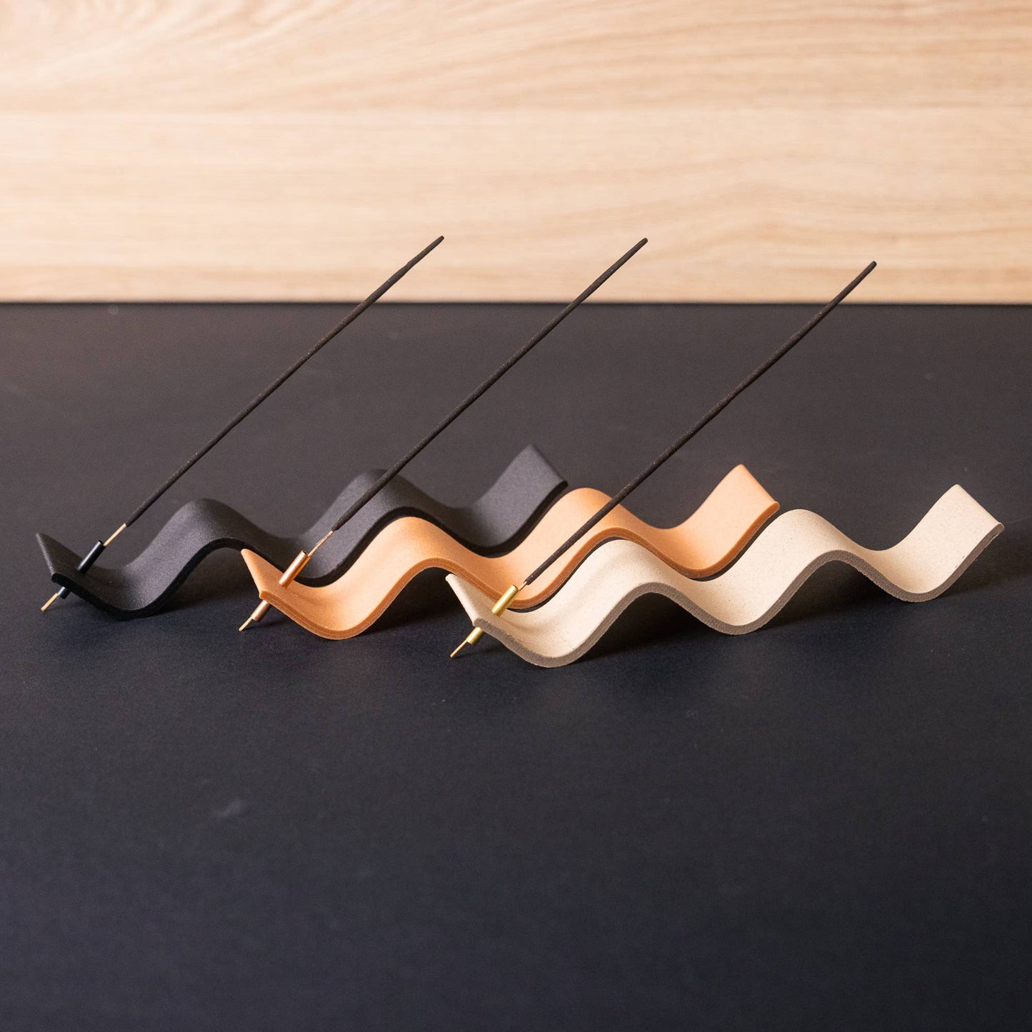 Incense Holder - Wood-based with metal insert - Curly: Cedar / Terracotta - Elevation Lifestyle