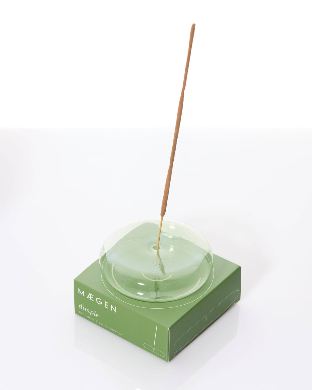 Dimple - Hand Blown Glass Incense Holder Green - Elevation Lifestyle