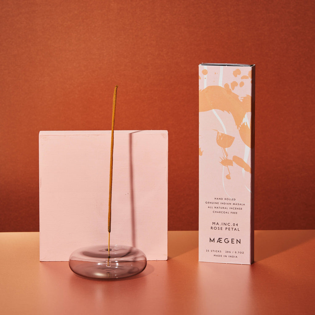 Dimple - Hand Blown Glass Incense Holder Grey - Elevation Lifestyle