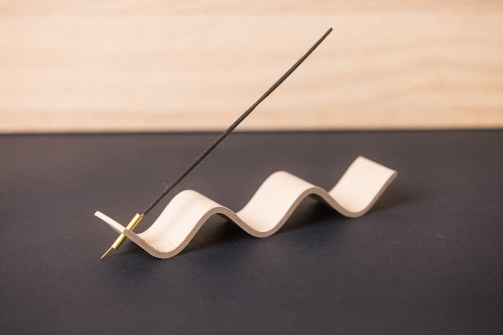 Incense Holder - Wood-based with metal insert - Curly: Ebony Black - Elevation Lifestyle