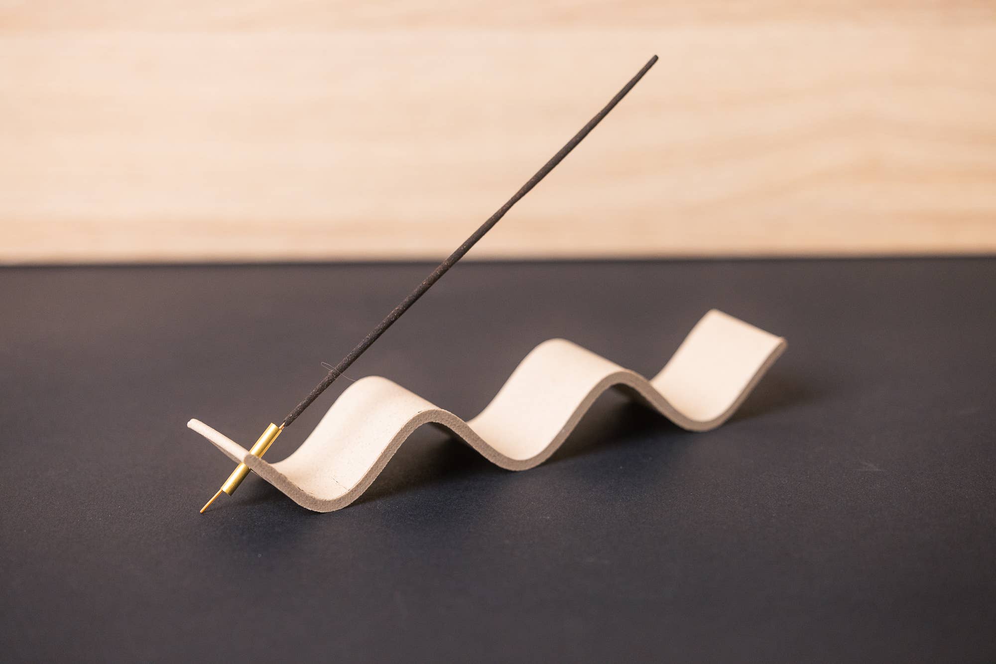 Incense Holder - Wood-based with metal insert - Curly: Ebony Black - Elevation Lifestyle