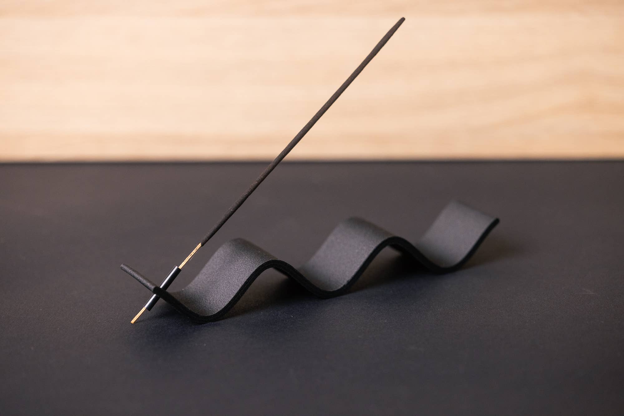 Incense Holder - Wood-based with metal insert - Curly: Ebony Black - Elevation Lifestyle