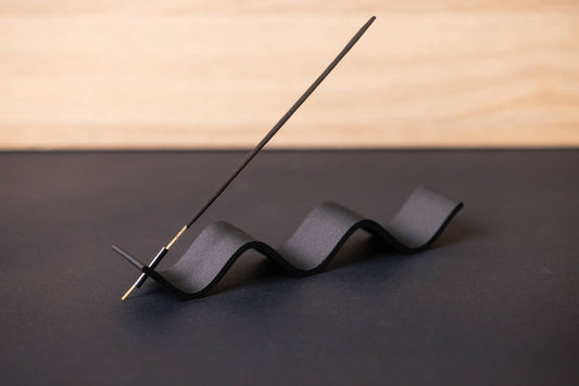 Incense Holder - Wood-based with metal insert - Curly: Ebony Black - Elevation Lifestyle