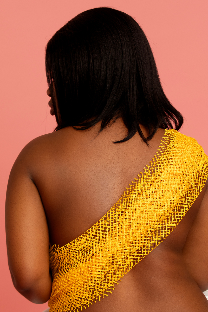 African Exfoliating Net Bath Sponge 45": Yellow - Elevation Lifestyle