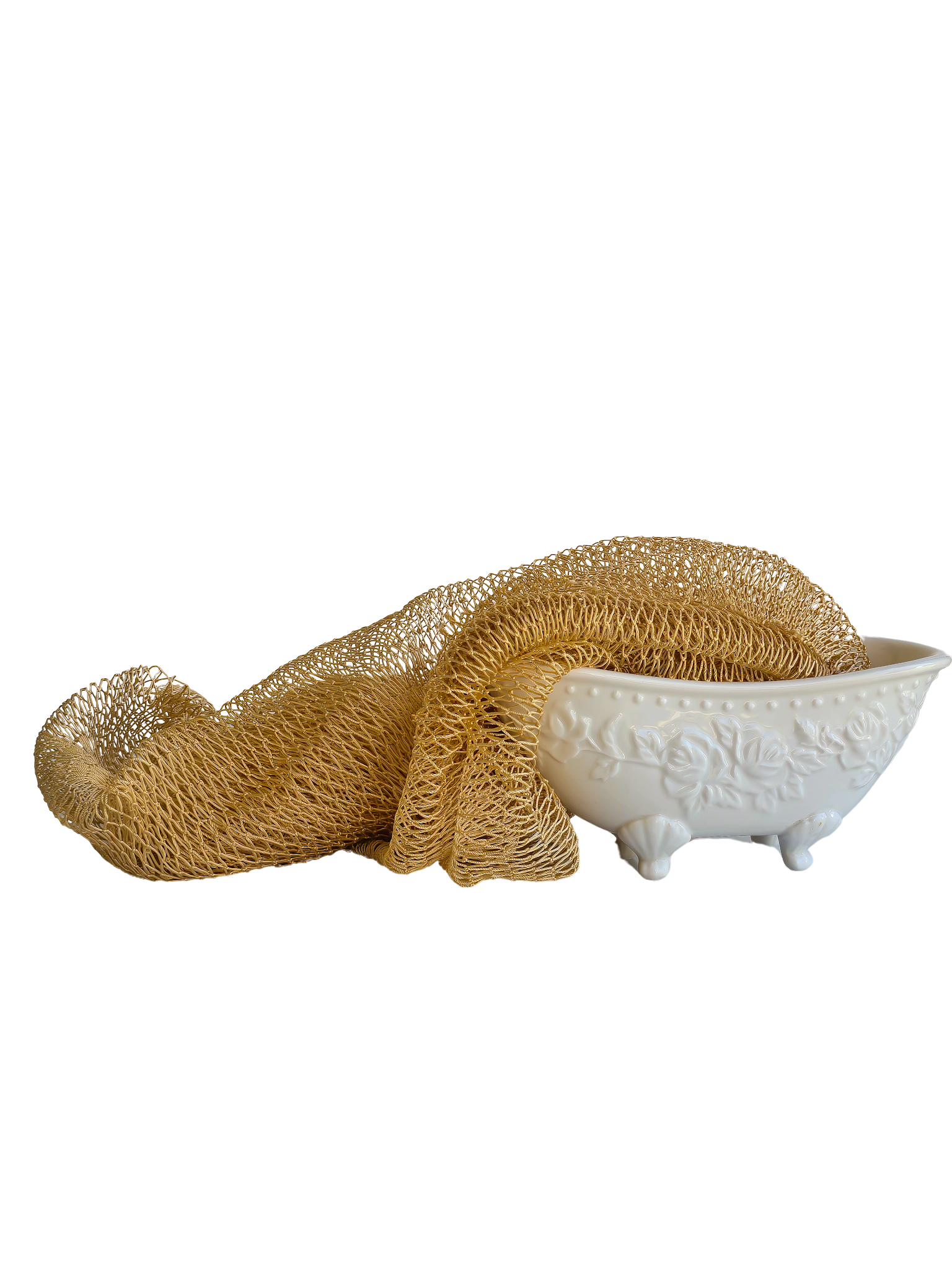 African Exfoliating Net Bath Sponge 45": Brown - Elevation Lifestyle