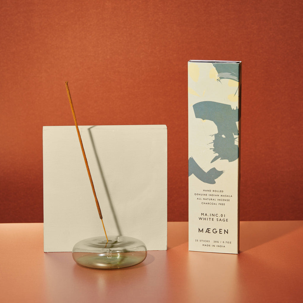 Dimple - Hand Blown Glass Incense Holder Green - Elevation Lifestyle