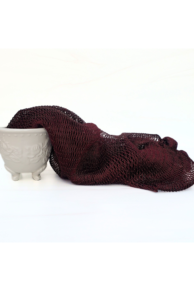 African Exfoliating Net Bath Sponge 45": Red - Elevation Lifestyle