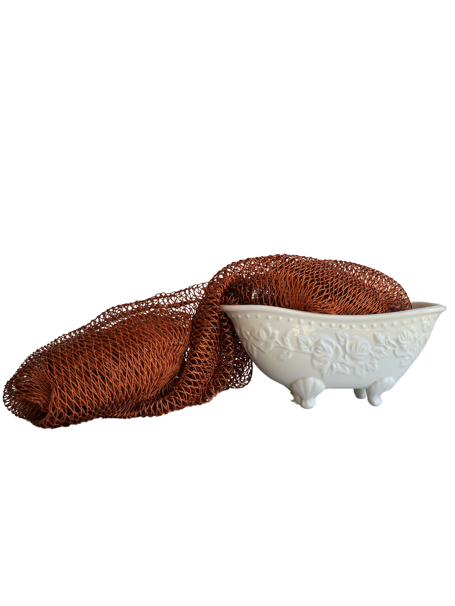African Exfoliating Net Bath Sponge 45": Brown - Elevation Lifestyle
