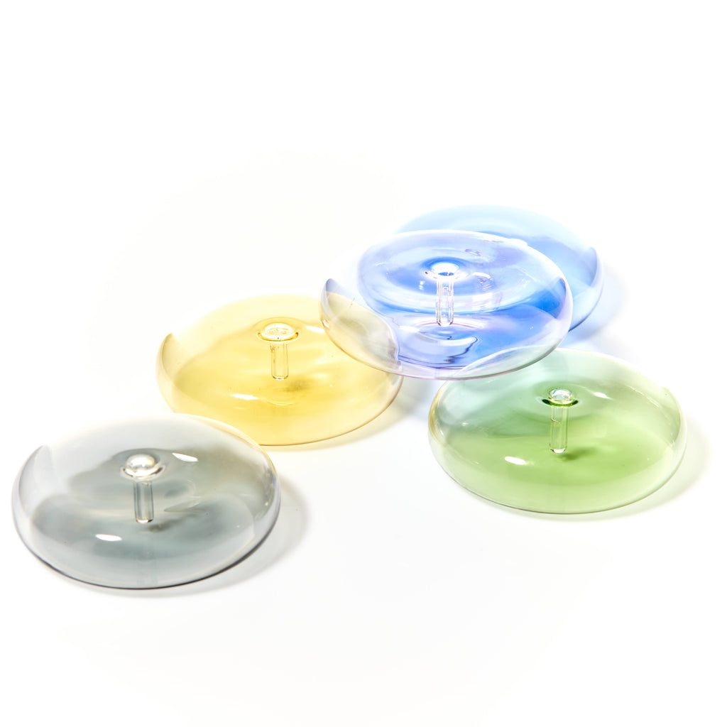 Dimple - Hand Blown Glass Incense Holder Grey - Elevation Lifestyle