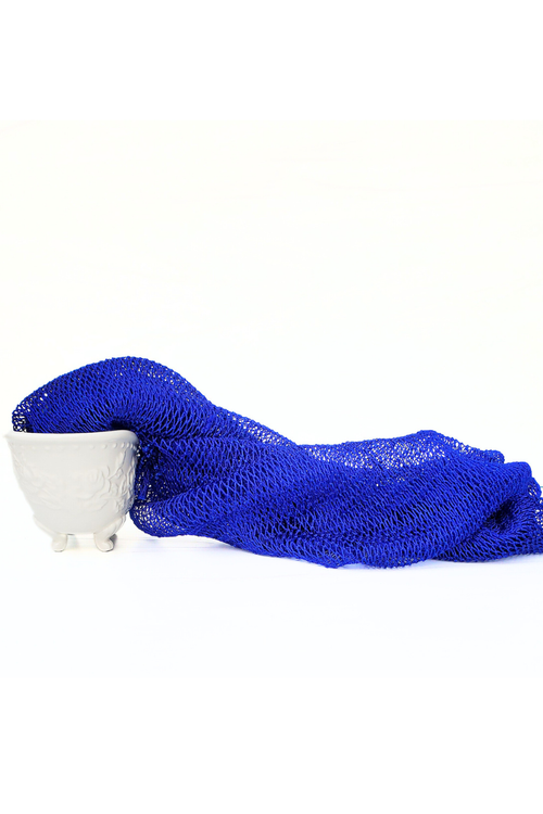 African Exfoliating Net Bath Sponge 45": Blue - Elevation Lifestyle
