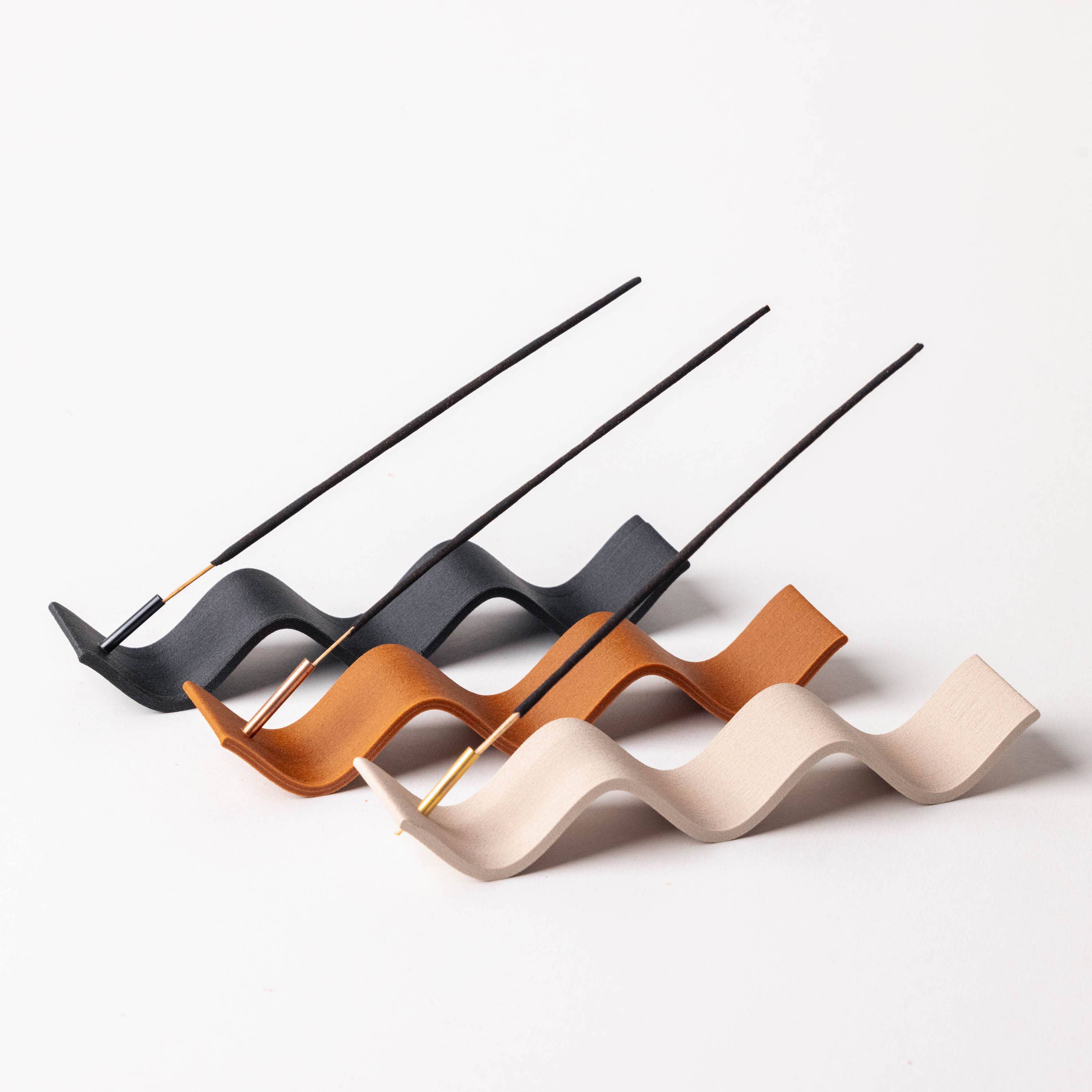 Incense Holder - Wood-based with metal insert - Curly: Cedar / Terracotta - Elevation Lifestyle