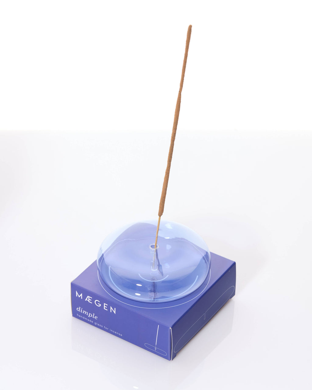 Dimple - Hand Blown Glass Incense Holder Blue - Elevation Lifestyle