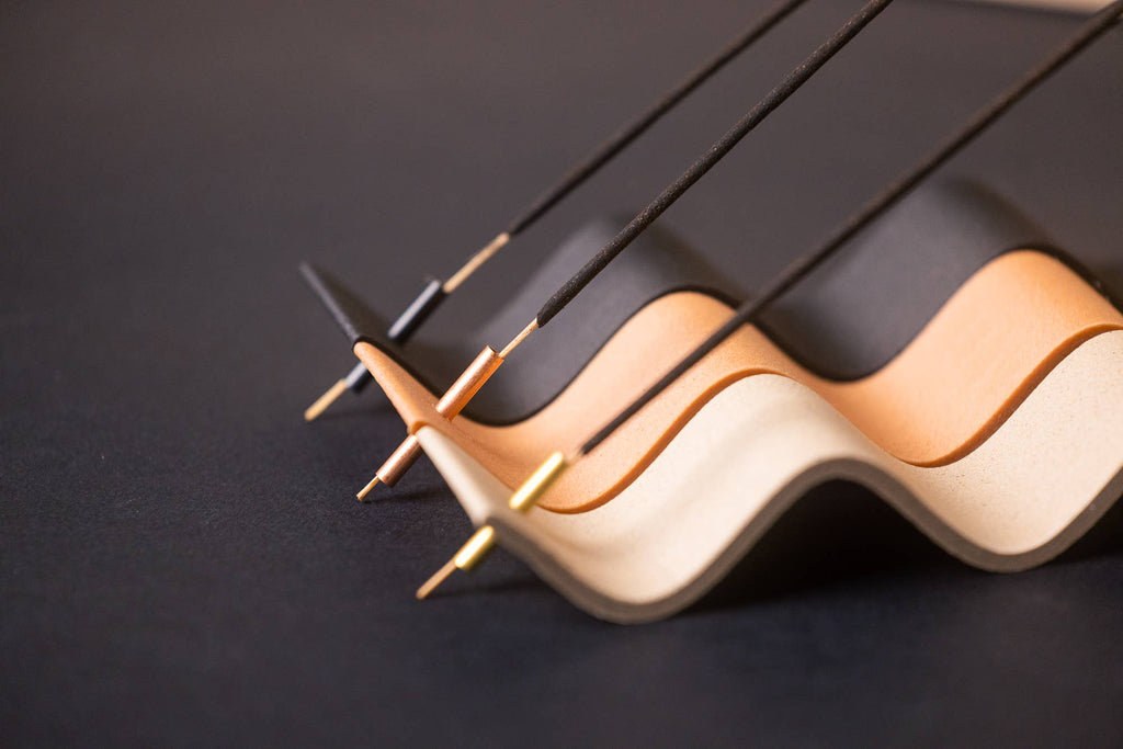 Incense Holder - Wood-based with metal insert - Curly: Ebony Black - Elevation Lifestyle