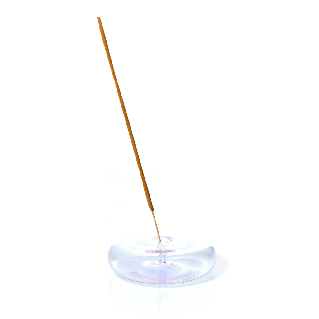 Dimple - Hand Blown Glass Incense Holder Lavender - Elevation Lifestyle