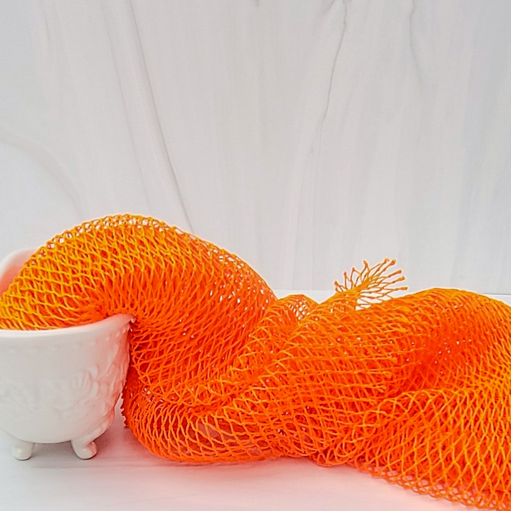 African Exfoliating Net Bath Sponge 45": Blue - Elevation Lifestyle